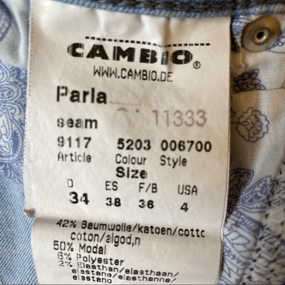 Cambio Parla Faded Blue Jeans Skinny Stretch  Size 4 - Picture 5 of 10